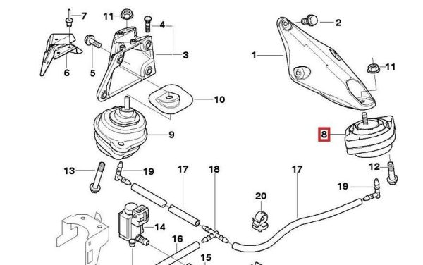 NEW GENUINE BMW X3 E83 M57N DIESEL ENGINE SUSPENSION MOUNT LEFT 22113421297 - Image 3