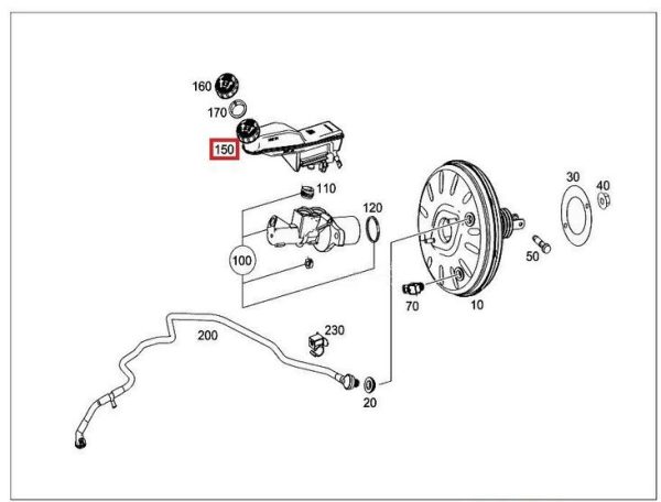 NEW GENUINE MERCEDES-BENZ W176 BRAKE FLUID EXPANSION TANK RESERVOIR A2464300202 - Image 3