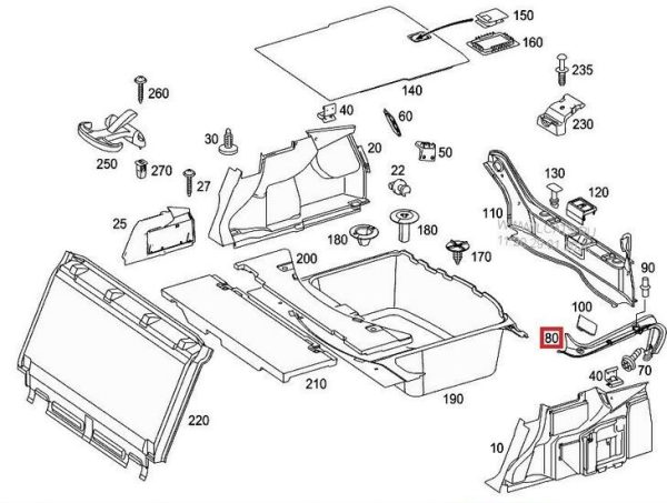 NEW GENUINE MERCEDES-BENZ CLS C219 LUGGAGE COMPARTMENT RIGHT COVER A2196930317 - Image 3