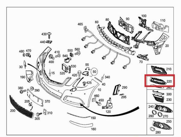 NEW GENUINE MERCEDES BENZ E CLASS W212 FRONT BUMPER LOWER GRILL LEFT N/S A2128851523 - Image 3