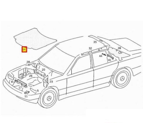 NEW GENUINE MERCEDES BENZ W124 1985 - 1996 HOOD INSULATION A1246800025 - Image 3