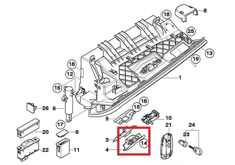 NEW GENUINE BMW 3 SERIES E93 E93LCI CONVERTIBLE GLOVE BOX LOCK FITS RHD AND LHD 51169130769 - Image 3