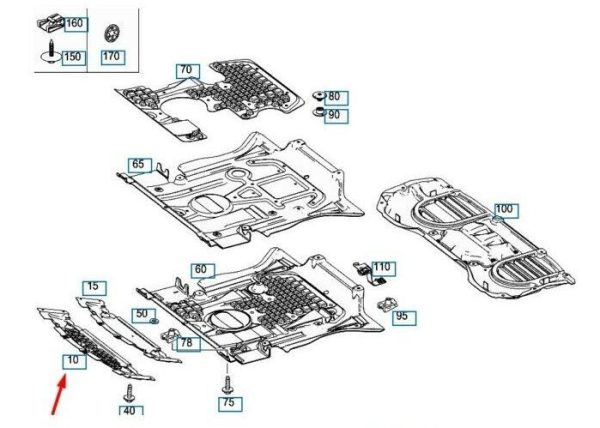 NEW GENUINE MERCEDES-BENZ ML W166 FRONT BUMPER UNDER TRAY A1665200023 - Image 3