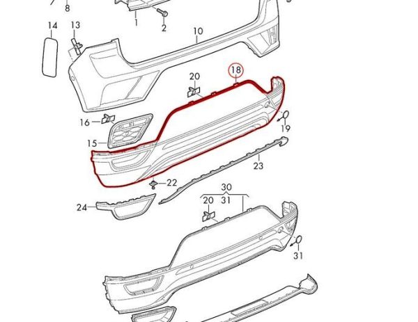 NEW GENUINE VW T-ROC 17- REAR BUMPER GUIDE PIECE MOUNT RIGHT O/S SET 2GA807394+2GA807454A - Image 3