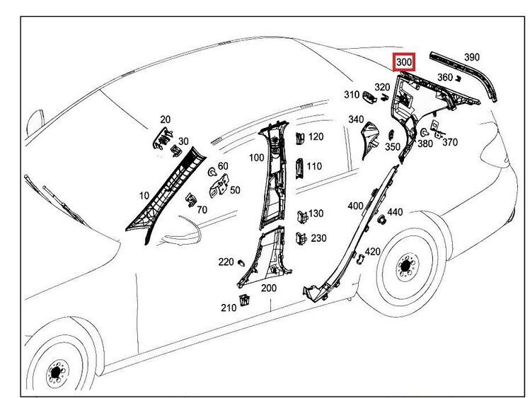 NEW GENUINE MERCEDES-BENZ E-CLASS W213 RIGHT SIDE C PILLAR TRIM A21369024259051 - Image 3