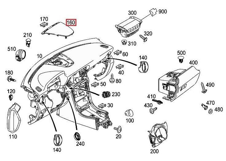 NEW GENUINE MERCEDES-BENZ SLK R172 15 - 20 INTERIOR DASHBOARD COVER BLACK DULL A17268003899116 - Image 3