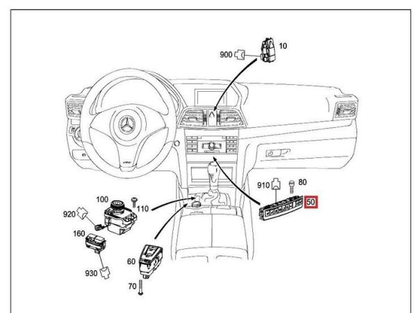 NEW GENUINE MERCEDES-BENZ E CONVERTIBLE C207 UPPER PANEL CONTROL SWITCH BLOCK A2079059203 - Image 3