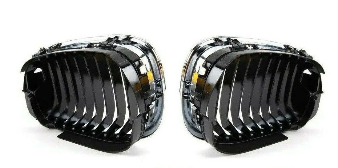 NEW GENUINE BMW 3 SERIES E46 FRONT BUMPER KIDNEY GRILLE CHROME PAIR SET - Image 4