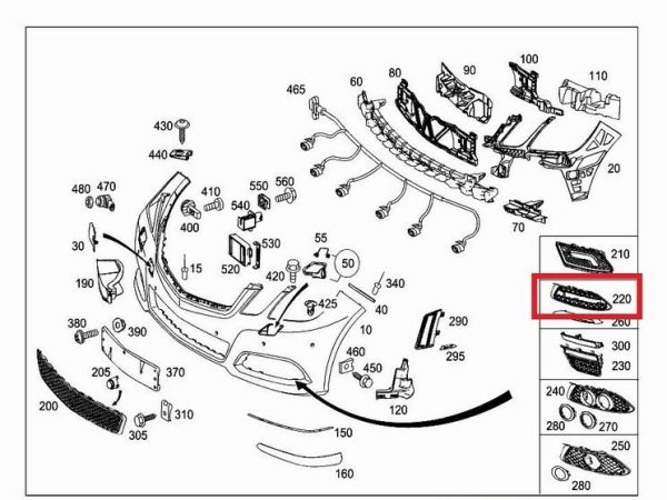 NEW GENUINE MERCEDES BENZ E CLASS W212 FRONT BUMPER LOWER GRILL RIGHT O/S A2128851623 - Image 3