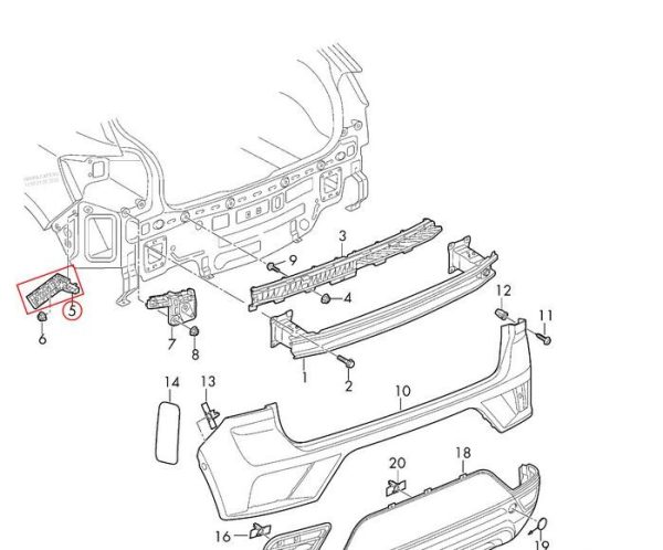 NEW GENUINE VW T-ROC 17- REAR BUMPER GUIDE PIECE MOUNT RIGHT O/S 2GA807394 - Image 2