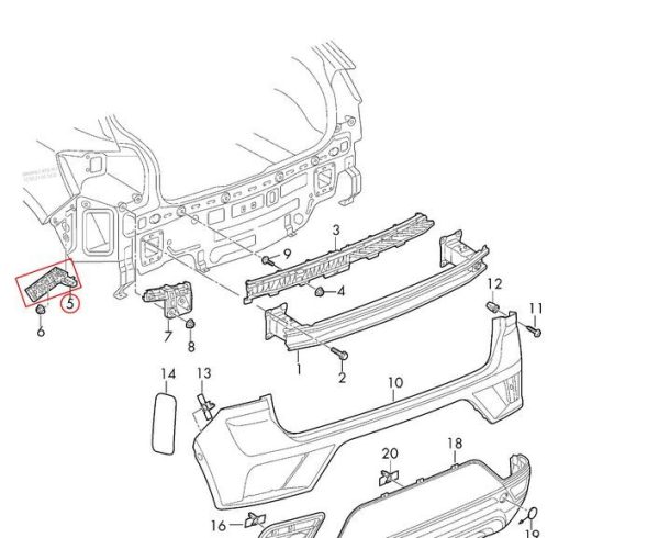 NEW GENUINE VW T-ROC 17- REAR BUMPER GUIDE PIECE MOUNT SET 22GA807393+2GA807394 - Image 2