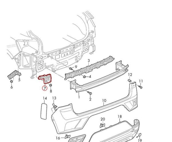 NEW GENUINE VW T-ROC 17- REAR BUMPER GUIDE PIECE MOUNT LEFT N/S 2GA807453A - Image 2