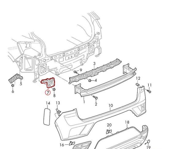 NEW GENUINE VW T-ROC 17- REAR BUMPER GUIDE PIECE MOUNT RIGHT O/S 2GA807454A - Image 2