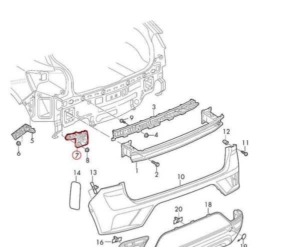 NEW GENUINE VW T-ROC 17- REAR BUMPER GUIDE PIECE MOUNT SET 2GA807453A+2GA807454A - Image 2