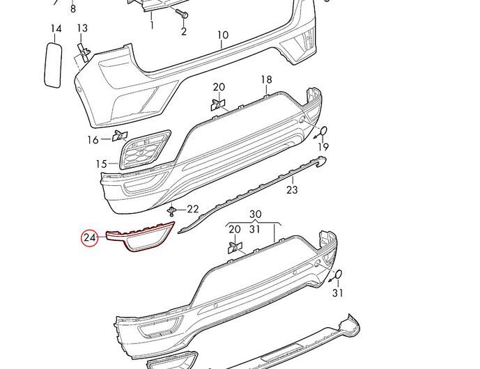 NEW GENUINE VW T-ROC 17- REAR BUMPER TRIM BRIGHT CHROME RIGHT O/S 2GA807834A2ZZ - Image 2