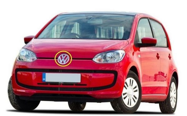 NEW GENUINE VW UP!/E-UP! 12 - 16 FRONT BUMPER CENTER VW BADGE LOGO 1S6853601B739 - Image 2