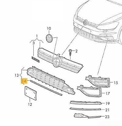 NEW GENUINE VW GOLF MK7 FRONT BUMPER LOWER MOLDING BRIGHT CHROME 5G0853101B2ZZ - Image 3