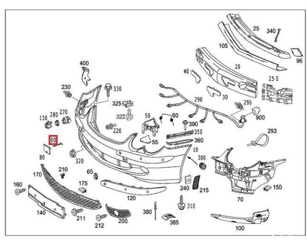 NEW GENUINE MERCEDES-BENZ SL 2001 - 2008 FRONT BUMPER TOW HOOK COVER A23088513239999 - Image 2