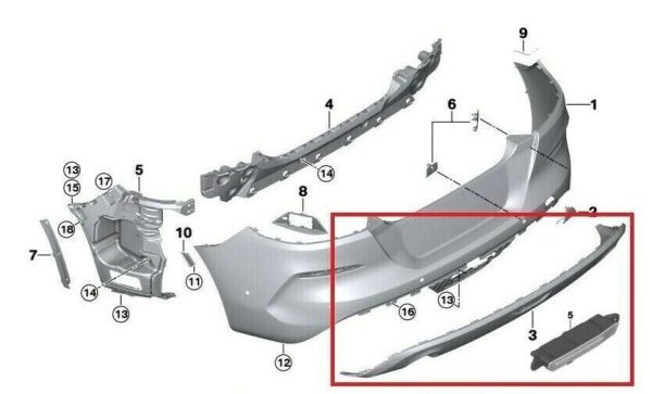 NEW GENUINE BMW Z4 G29 REAR M140 M SPORT REAR BUMPER LOWER TRIM DIFFUSER KIT SET - Image 4