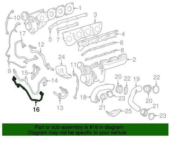 NEW GENUINE MERCEDES-BENZ TURBOCHARGER COOLANT LINE HOSE A2782001100 - Image 2