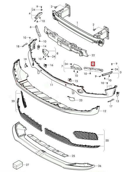 NEW GENUINE BENTLEY BENTAYGA FRONT BUMPER CENTER LEFT N/S SIDE GUIDE 36A807591 - Image 2