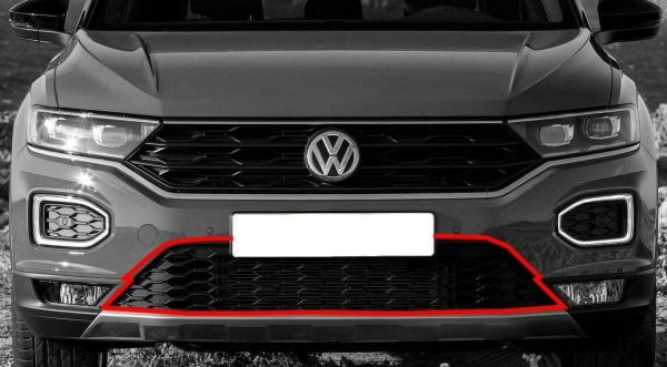 NEW GENUINE VW T-ROC 17- FRONT BUMPER GRILL SPOILER SATIN BLACK 2GA805903C9B9 - Image 2