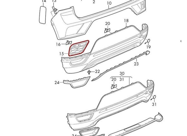 NEW GENUINE VW T-ROC 17- REAR BUMPER COVER LEFT N/S SATIN BLACK 2GA807245B9B9 - Image 2