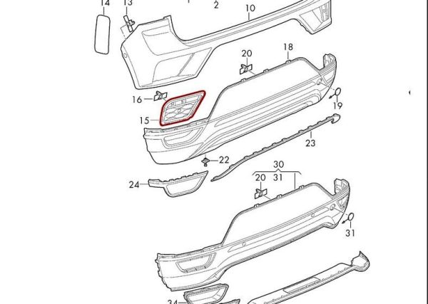 NEW GENUINE VW T-ROC 17- REAR BUMPER COVER LEFT PDC N/S SATIN BLACK 2GA807011A9B9 - Image 2