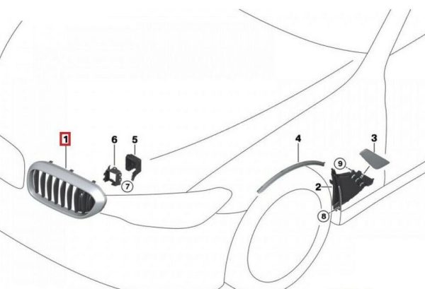 NEW GENUINE BMW 6 SERIES G32 GT FRONT KIDNEY GRILL BASIS PAIR SET LEFT RIGHT - Image 2