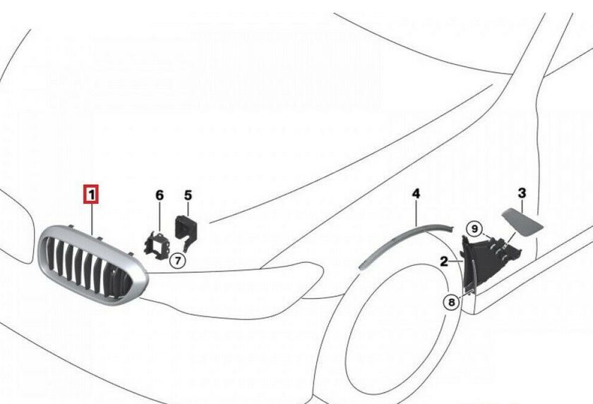 NEW GENUINE BMW 6 SERIES G32 GT FRONT KIDNEY GRILL BASIS PAIR SET LEFT RIGHT - Image 2
