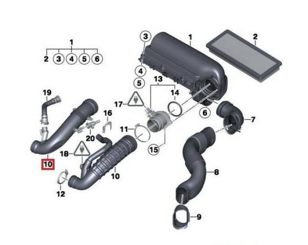 NEW GENUINE MINI R56 R57 R58 R55 R60 R59 AIR BOX AIR DUCT INTAKE BOOT 13717599226 - Image 2