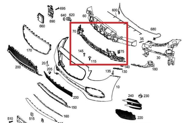 NEW GENUINE MERCEDES BENZ E CLASS W213 FRONT BUMPER LOWER BRACKET A2138852500 - Image 2