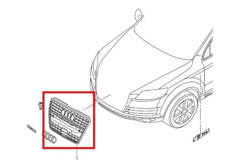NEW GENUINE AUDI Q7 2007 - 2009 FRONT BUMPER CENTER GRILL 4L0853651A1QP - Image 4