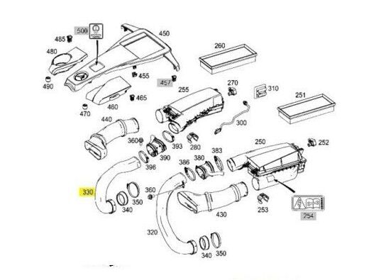 NEW GENUINE MERCEDES-BENZ SL M CLS S E CL CLASS RIGHT SIDE INTAKE TUBE A2780940497 - Image 4