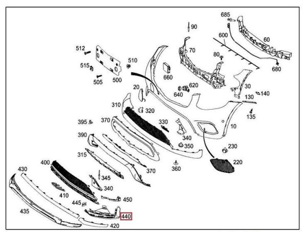 NEW GENUINE MERCEDES-BENZ GLC X253 FRONT BUMPER LEFT LOWER TRIM A2538857900 - Image 4