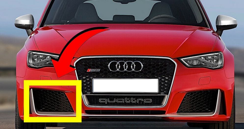NEW GENUINE AUDI RS3 15-17 FRONT BUMPER LOWER RIGHT O/S AIR VENT GRILL BLACK 8V4807682BT94 - Image 5