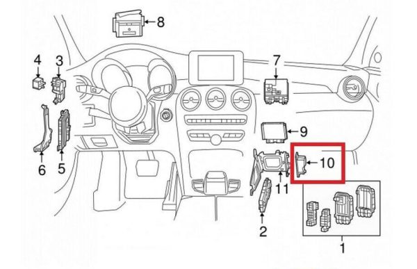 NEW GENUINE MERCEDES G GLC C E GLE S VOLTAGE CONVERTER AUXILIARY BATTERY A2059053414 - Image 4