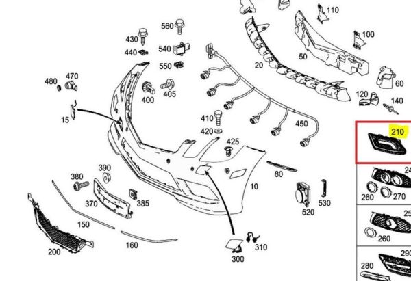 NEW GENUINE MERCEDES-BENZ E-CLASS W207 FRONT BUMPER GRILL COVER LEFT N/S A2078850353 - Image 4