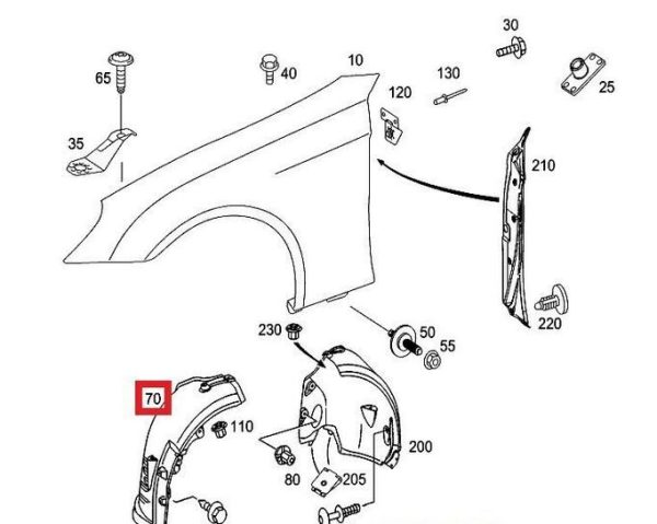 NEW GENUINE MERCEDES-BENZ CLS W219 FRONT WHEEL FENDER FRONT PIECE RIGHT O/S A2196901030 - Image 4