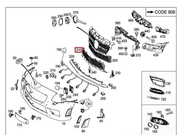 NEW GENUINE MERCEDES BENZ SLK R172 AMG FRONT BUMPER LOWER GRILL A1728851523 - Image 4