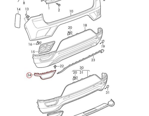 NEW GENUINE VW T-ROC 17- REAR BUMPER TRIM BRIGHT CHROME LEFT N/S 2GA807833A2ZZ - Image 4