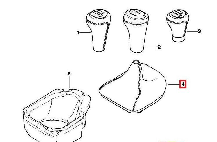 NEW GENUINE BMW E60 E61 LCI LEATHER MANUAL GEAR LEVER COVER RHD 25117565875 - Image 4