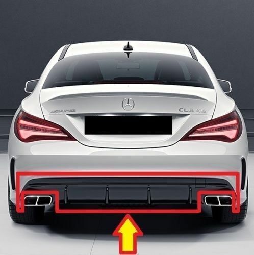 NEW GENUINE MERCEDES BENZ MB CLA W117 REAR AMG BUMPER DIFFUSER GLOSS BLACK A1178850501 - Image 4