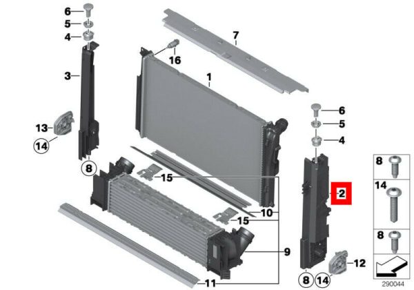 NEW GENUINE BMW 1 2 3 4 SERIES COOLANT RADIATOR SIDE CARRIER MODULE LEFT N/S 17117600536 - Image 2
