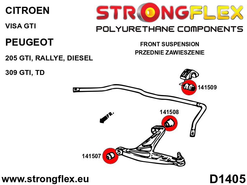 141508A: Front wishbone bush - rear SPORT - Image 2