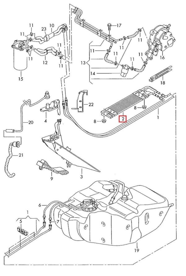 NEW GENUINE AUDI VOLKSWAGEN 1.9D 2.0D FUEL COOLER RADIATOR 1K0203491D - Image 2