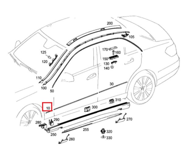 NEW GENUINE MERCEDES BENZ MB E CLASS ELEGANCE W212 FRONT LEFT FENDER CHROME TRIM A2126903362 - Image 2