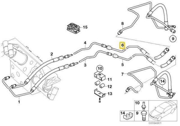 NEW GENUINE BMW 7 SERIES E65 E66 DYNAMIC DRIVE PRESSURE HOSE ASSY 37136753038 - Image 2