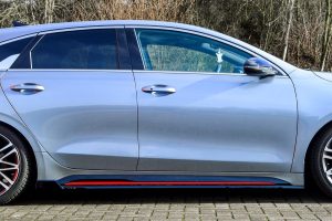 Black Gloss Performance Side skirts addons / Blades / diffusers / sill covers with Wing For Kia Pro Ceed GT. GT Line 18-21