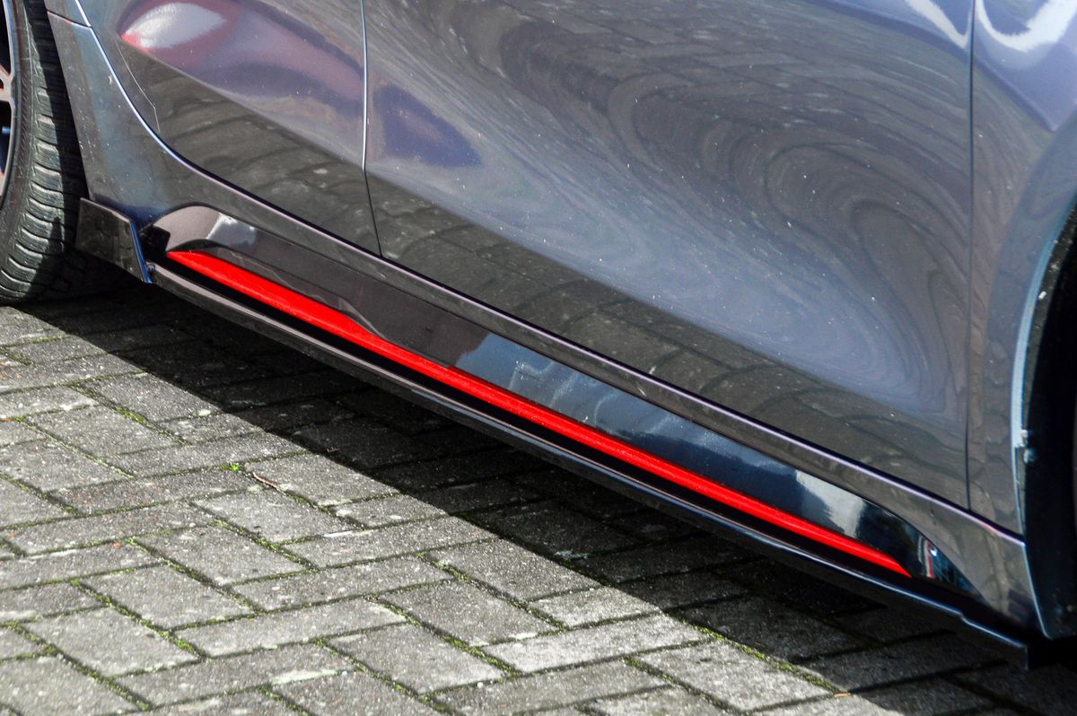 Black Gloss Performance Side skirts addons / Blades / diffusers / sill covers with Wing For Kia Pro Ceed GT. GT Line 18-21 - Image 3